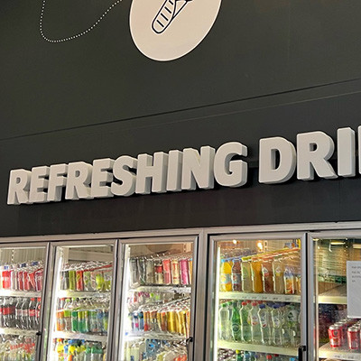 Custom-made illuminated sign ‘REFRESHING DRINK’
