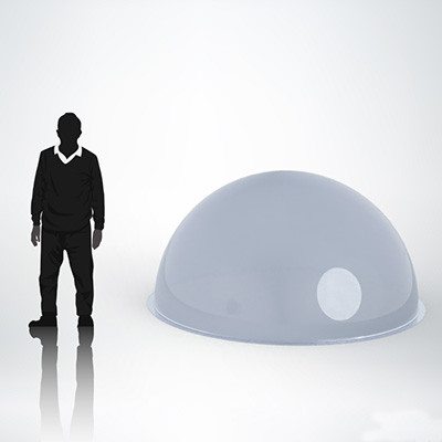 Production of PMMA half-spheres by blow moulding